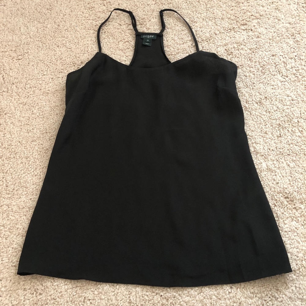 NWOT J. Crew Classic black chiffon camisole tank top